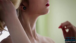 German teen 18+ blonde with big natural tits Emmi shows off her perfect body