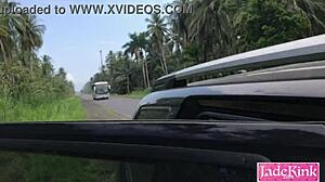 Blonde Couple Fucks On Highway!