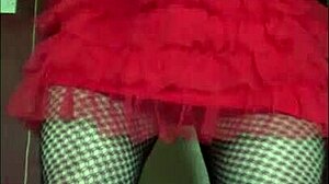 Bisexual crossdresser shares pee taste with lover in public filming