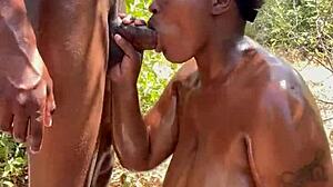 Home made outdoor cream pie with big juicy pussy dripping wet