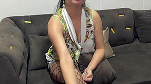 Sex with step father's step daughter while she talks dirty, step daughter seduces her step dad when nobody at home