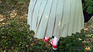 hunt4k blonde enjoys facesitting and doggy style with hunter outdoors