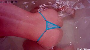 Heidy Pino relaxes alone in the bathtub