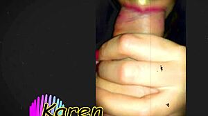 karen is casually sucking dick in this amateur video, using her tongue