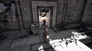Giant Awakened Statue Roughly Fucks Lara Croft's Tight Ass And Wet Pussy In Ancient Tomb!