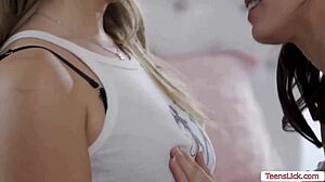 Teen Brunette Licked By Frat Mate In Rough Lesbian Action!