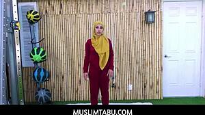 Arab teen wife kira perez cheats with blowjob and fucking her personal trainer while wearing hijab