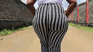 Milf Ebony Teases Her Big Booty Before Intense Fucking