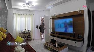 Hot Wife Thay Ksada Excitedly Greets Delivery Man In Just Nightgown