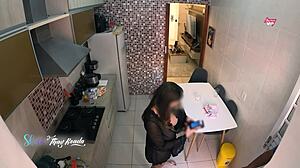 Hot Wife Thay Ksada Excitedly Greets Delivery Man In Just Nightgown