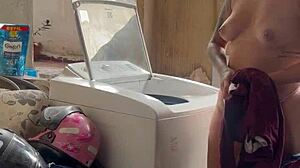 neighbor watches woman wash clothes naked