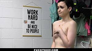 Teen caught stealing vibrator, arrested and fucked hard!