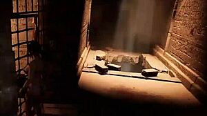 Giant Awakened Statue Roughly Fucks Lara Croft's Tight Ass And Wet Pussy In Ancient Tomb!