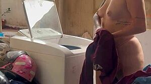 neighbor watches woman wash clothes naked