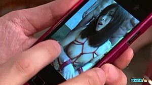 Bound girl gangbanged and cum covered in basement