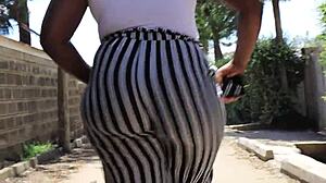 Milf Ebony Teases Her Big Booty Before Intense Fucking