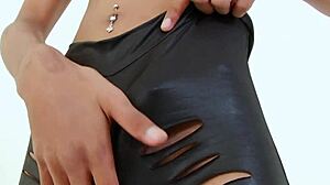 Horny ladyboy jerking off with toys in high definition