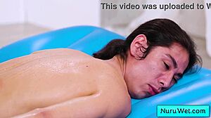 Hot Blonde Rubbing Herself On Clients Dick During Nuru Massage