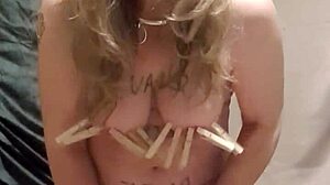 slave tries vibrators in degrading self-session