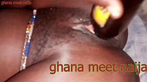 Ebony Ghana Girl Fucks Malt Bottle With Onion Booty