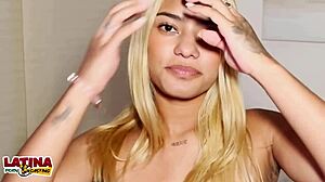 Latina porn casting - brace face teen gets pussy stretched cum filled