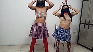 how exciting they are the mature women are very excited dancing in skirts for a young 18+ man they dance politely shaking their sensual butts