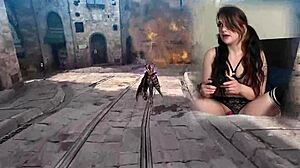 lovense connected gaming sexy bimbo plays bayonetta episode 4 😈