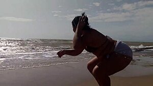 Feeling So Horny, Latina Morena Masturbates On Sunny Beach