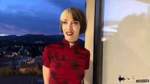 oney belle naughty suffers two cocks for her ass