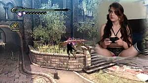 lovense connected gaming sexy bimbo plays bayonetta episode 4 😈