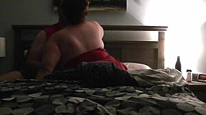 Chubby couple having round 3 of their homemade fun