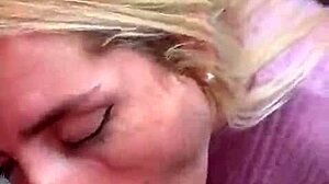 Blonde Amateur Deepthroats Cock Fast, Swallows Cum In Mouthful