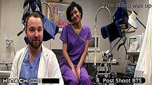 freshman gets mandatory hitachi orgasm from nurse - jackie banes