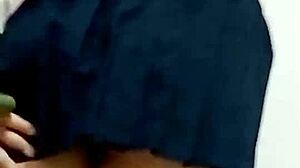 Step-niece teases with short school skirts at home after years