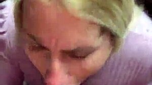 Blonde Amateur Deepthroats Cock Fast, Swallows Cum In Mouthful