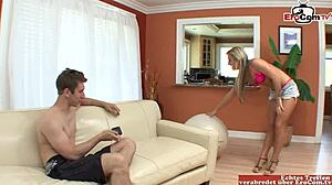 inked blonde girl want the big cock and a mouth cumshot