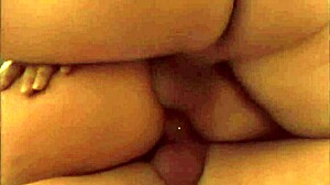 Threesome with brunette mom in intimate setting