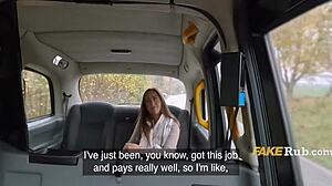 british girl passionately pays taxi in kind