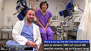 student jackie banes got caught sucking the doctor's cock and got blasted with cum in the hospital