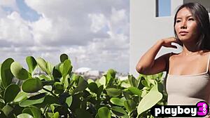 Cute All-Natural Asian Babe Stripteases, Exposing Hot Small Tits