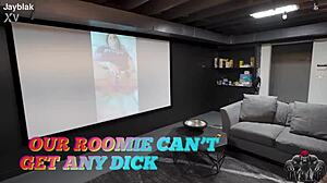 our roomie cant get any dick but gets ass licked and fucked in doggystyle