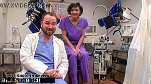 student jackie banes got caught sucking the doctor's cock and got blasted with cum in the hospital