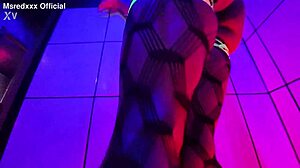 Sensual seduction with oiled body and teasing striptease.