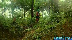 sexy girl in the forest, surrounded by nature and adventure