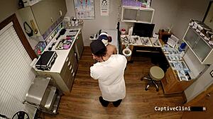 Dr. Tampa Humiliates Lilith Rose in Latex Gloves and Handcuffs Behind Scenes