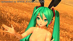 Hatsune Miku nude bunny costume in velvet arabesque project diva mod