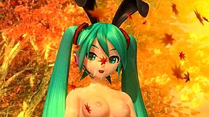Hatsune Miku nude bunny costume in velvet arabesque project diva mod