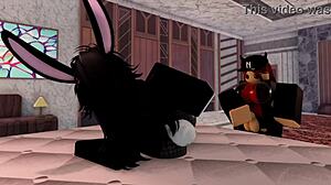 bunny girl tried teasing me, so i roughly used her throat for fan request 5 roblox