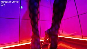 Sensual seduction with oiled body and teasing striptease.