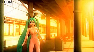Hatsune Miku nude bunny costume in velvet arabesque project diva mod